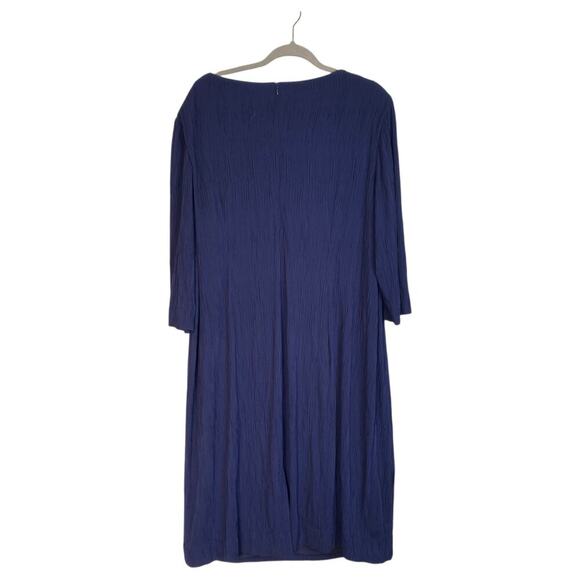 NWT MM LAFLEUR Oak Dress Aegean Blue Navy Crinkle Plus Size 20 New Office - Picture 3 of 11